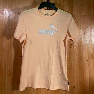 NEW! PUMA SUMMER DAZE XL Extra Large Girls Graphic Print T-Shirt Tee Shirt Peach